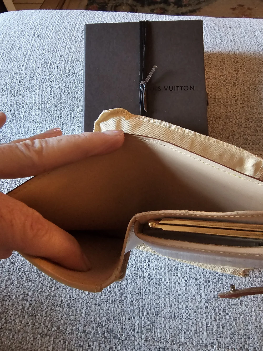 Louis Vuitton White Multicolor Monogram Compact Wallet with Brown Trim - Picture 7 of 9